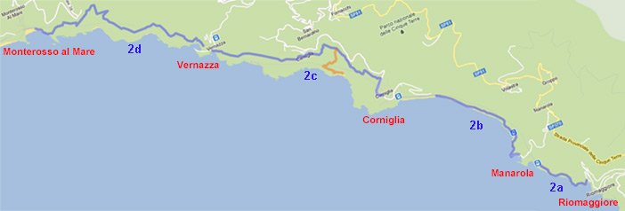 Map of the Blue Trail in Cinque Terre, preview