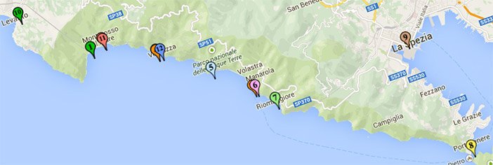Best restaurants in Cinque Terre on the map with a description