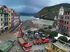 Reconstruction works in Vernazza, Italy