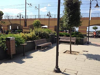 Square in the historical centre of Monterosso (2 years after the flood), Italy