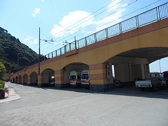 Near the railway bridge in Monterosso (2 years after the flood), Italy