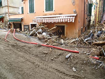 A street in Monterosso (flooding, 2011), Italy