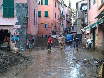 A street in Monterosso (flooding, 2011), Italy