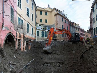 Main Street in Vernazza (flooding, 2011), Italy