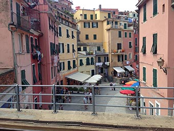 View from the railway station in Vernazza (2 years after the flood), Italy