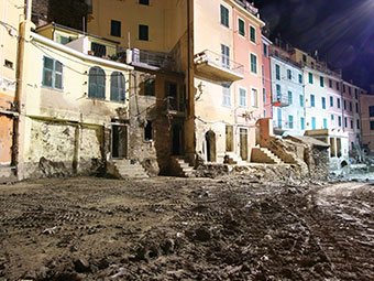 Main Street in Vernazza (flooding, 2011), Italy